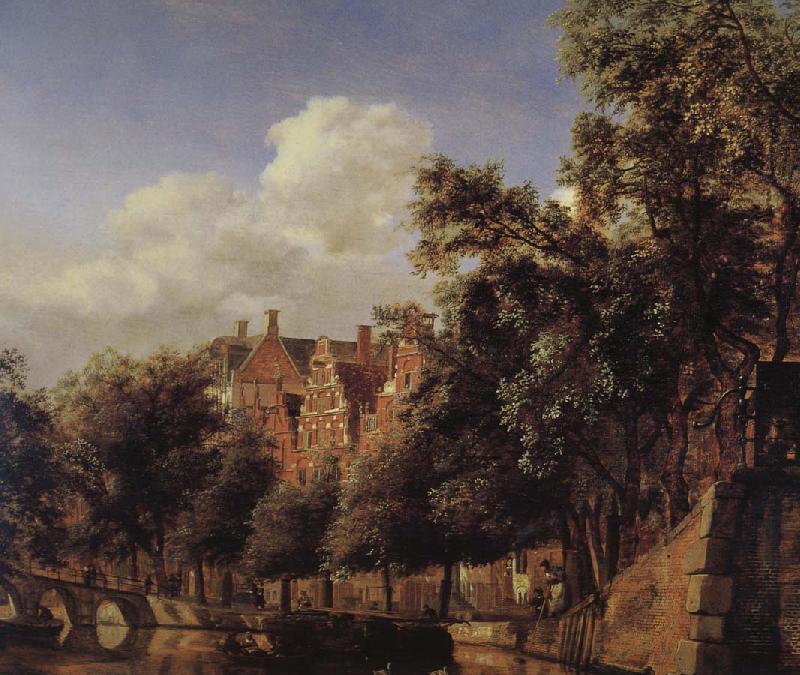 Jan van der Heyden Canal scenery gentleman